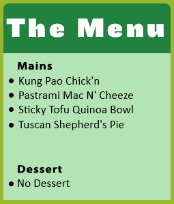 Plant-Based Weekly Meal Box NO Dessert
