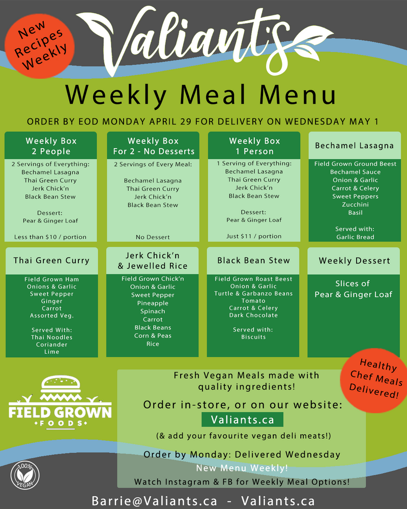 Plant-Based Weekly Meal Box - Valiant's Field Grown
